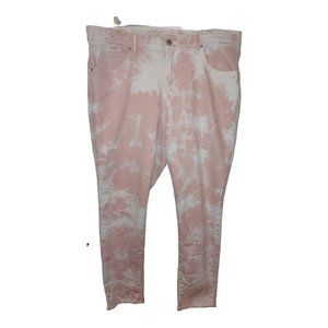 Levi's 721 High Waist Skinny Ankle Pink White Tye Dye Stretch Jeans 18W